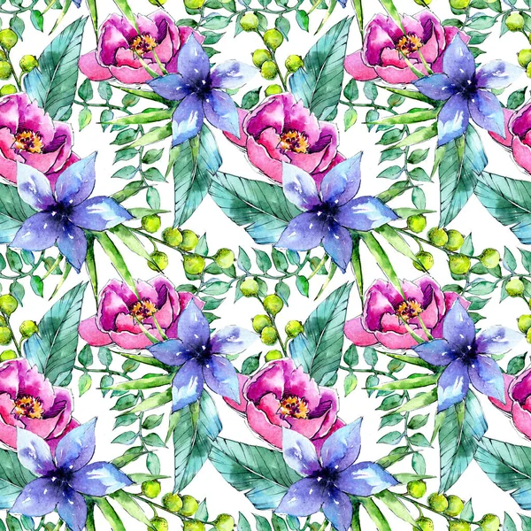 Tropikal bitki deseni suluboya tarzında.