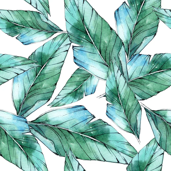 Tropical plants pattern  in a watercolor style. — Stock Photo, Image