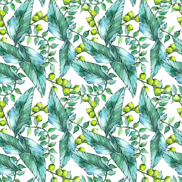 Tropische planten patroon in een aquarel stijl. — Stockfoto