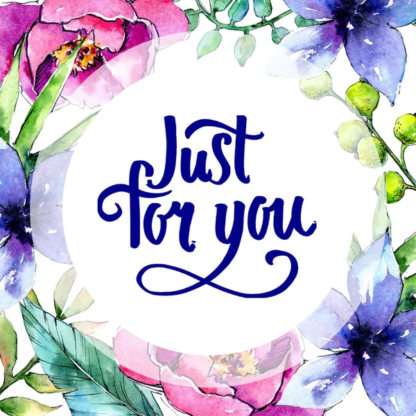 Tropik bitkiler çerçeve suluboya tarzında.