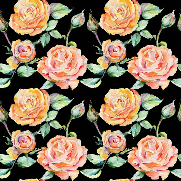 Kır çiçeği gül çiçek deseni suluboya tarzında.