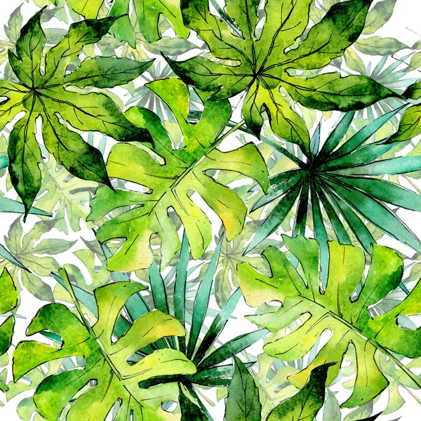 Tropical Hawaii laisse le motif de plantes dans un style aquarelle . — Photo