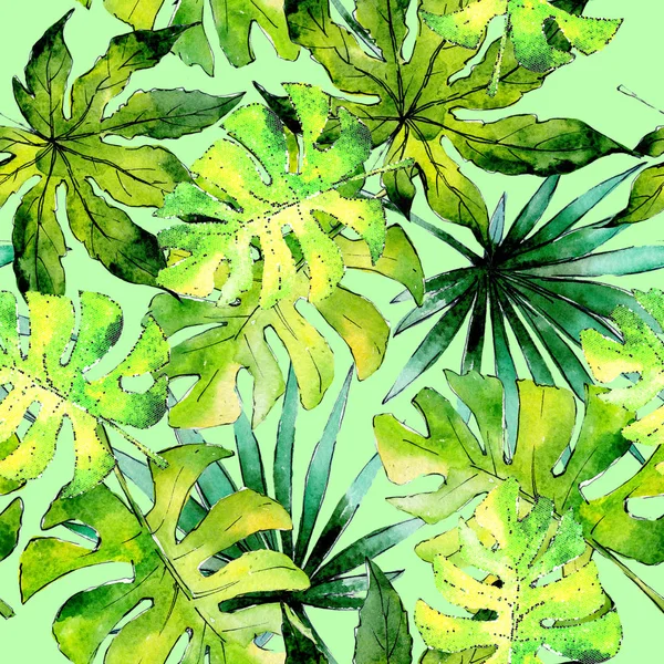 Tropical Hawaii laisse le motif de plantes dans un style aquarelle . — Photo