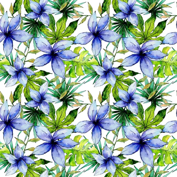 Tropical Hawaii laisse le motif de plantes dans un style aquarelle . — Photo