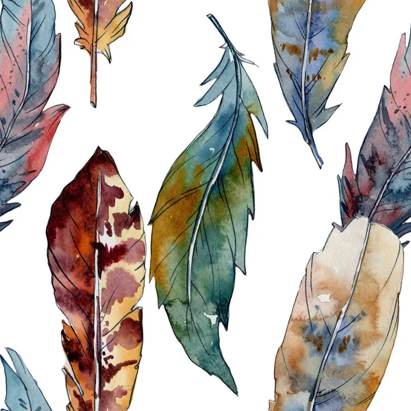 Suluboya kuş tüyü desen Wing.