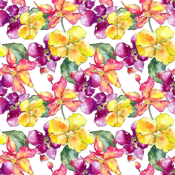 Цветочный узор орхидеи в стиле акварели . — стоковое фото