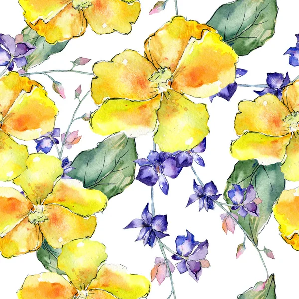 Modèle de fleur d'orchidée de fleur sauvage dans un style d'aquarelle . — Photo