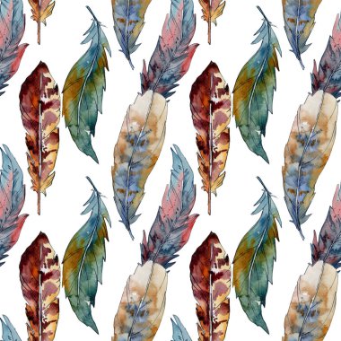 Suluboya kuş tüyü desen Wing.