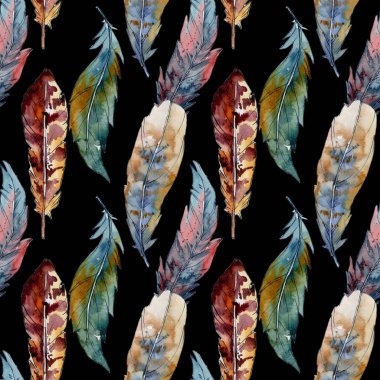 Suluboya kuş tüyü desen Wing.