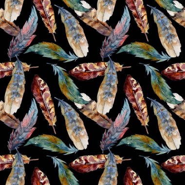 Suluboya kuş tüyü desen Wing.