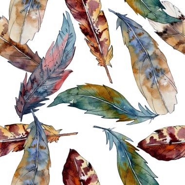 Suluboya kuş tüyü desen Wing.