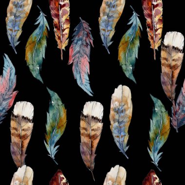 Suluboya kuş tüyü desen Wing.