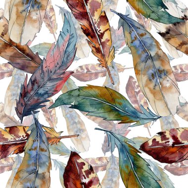 Suluboya kuş tüyü desen Wing.