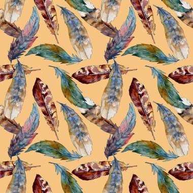 Suluboya kuş tüyü desen Wing.