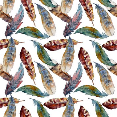 Suluboya kuş tüyü desen Wing.