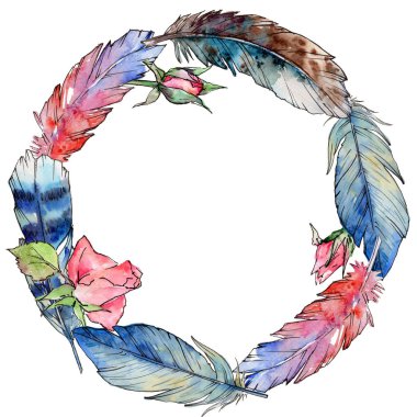 Suluboya kuş tüyü çelenk Wing.