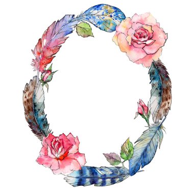 Suluboya kuş tüyü çelenk Wing.