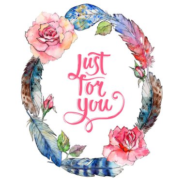 Suluboya kuş tüyü çelenk Wing.