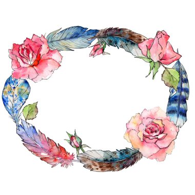 Suluboya kuş tüyü çelenk Wing.