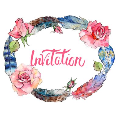 Suluboya kuş tüyü çelenk Wing.