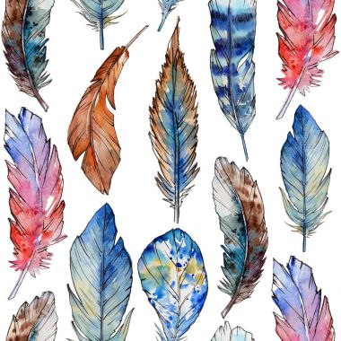 Suluboya kuş tüyü desen Wing.