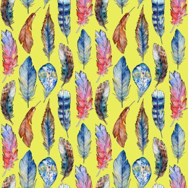 Suluboya kuş tüyü desen Wing.