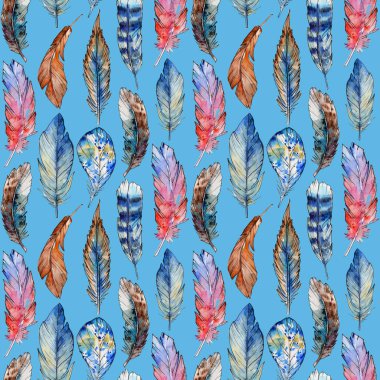 Suluboya kuş tüyü desen Wing.