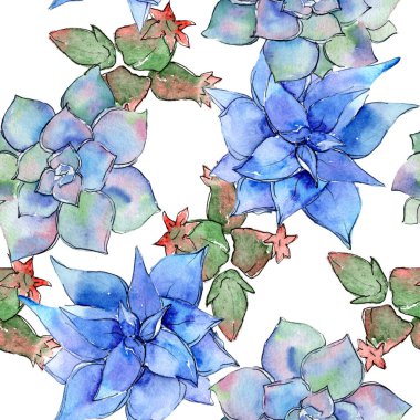 Tropikal kaktüs desen bir suluboya tarzında bırakır..