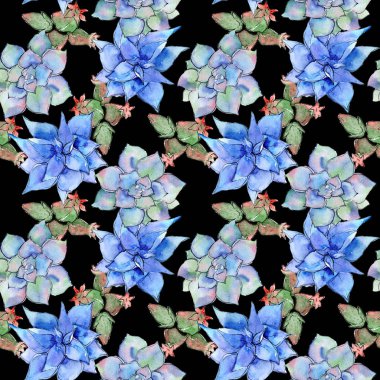 Tropikal kaktüs desen bir suluboya tarzında bırakır..