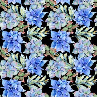 Tropikal kaktüs desen bir suluboya tarzında bırakır..