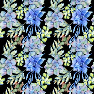 Tropikal kaktüs desen bir suluboya tarzında bırakır..