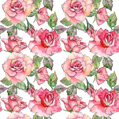 Kır çiçeği gül çiçek deseni suluboya tarzında.