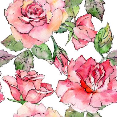 Kır çiçeği gül çiçek deseni suluboya tarzında.