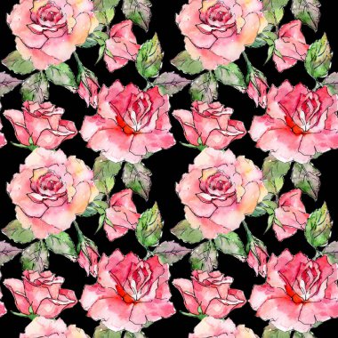 Kır çiçeği gül çiçek deseni suluboya tarzında.