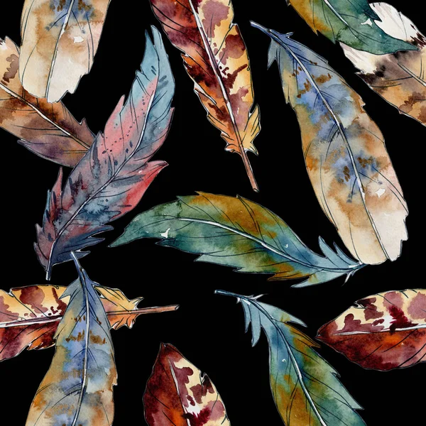 Suluboya kuş tüyü desen Wing.