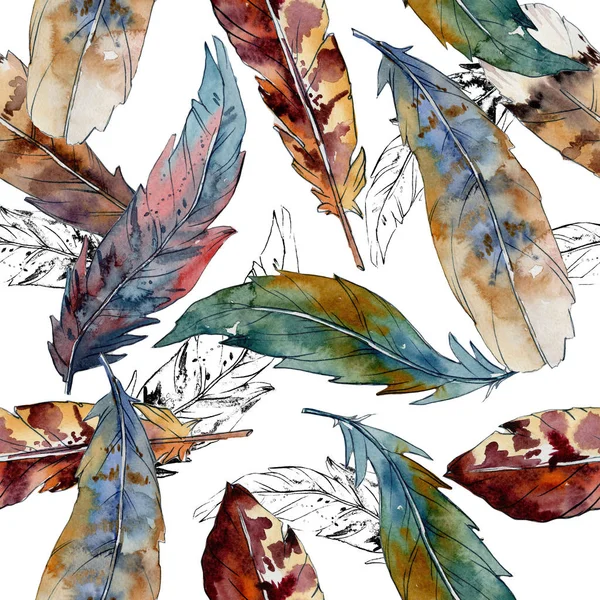 Suluboya kuş tüyü desen Wing.