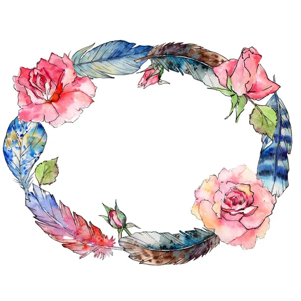 Suluboya kuş tüyü çelenk Wing.