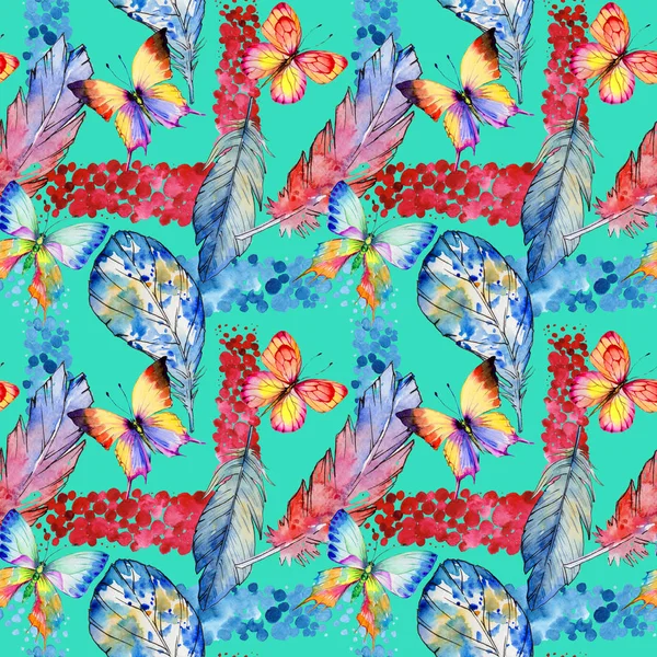 Suluboya kuş tüyü desen Wing.