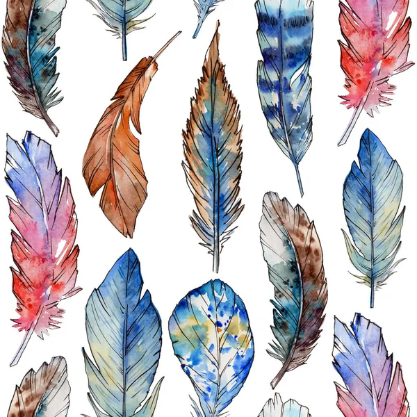 Suluboya kuş tüyü desen Wing.