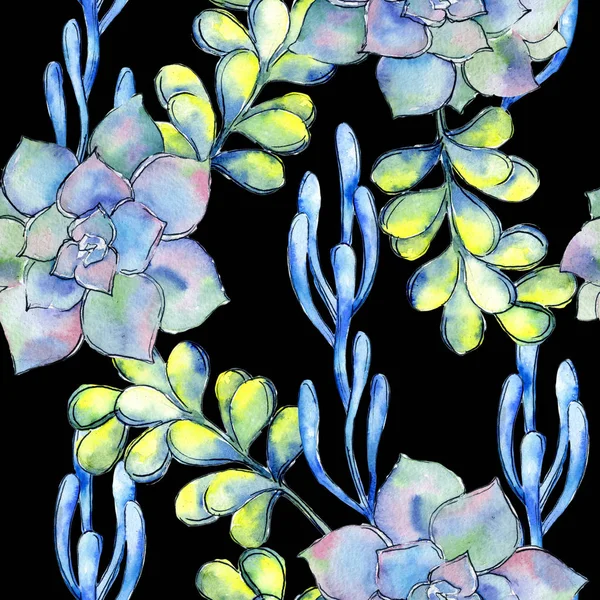 Tropikal kaktüs desen bir suluboya tarzında bırakır..