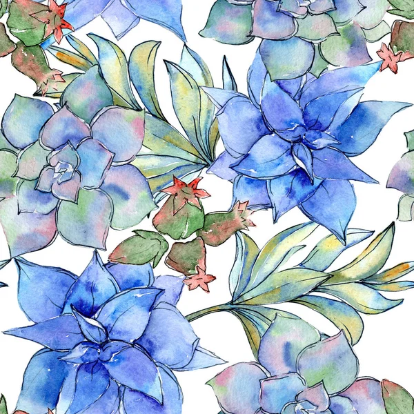 Tropikal kaktüs desen bir suluboya tarzında bırakır..