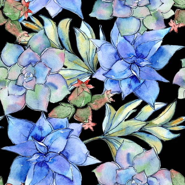 Tropikal kaktüs desen bir suluboya tarzında bırakır..