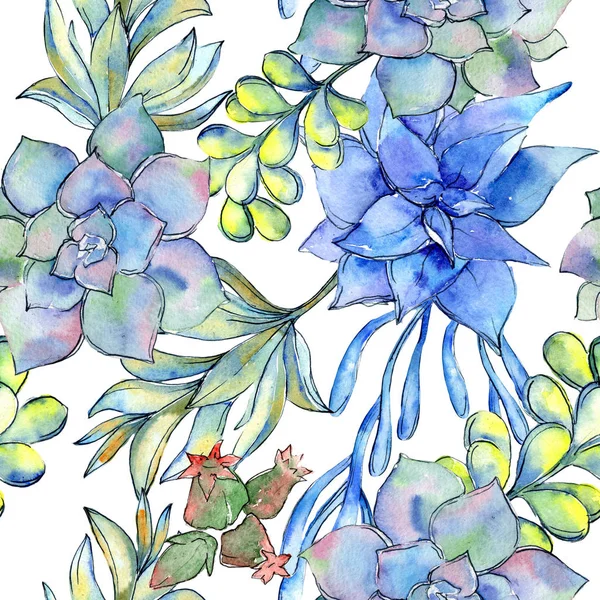 Tropikal kaktüs desen bir suluboya tarzında bırakır..