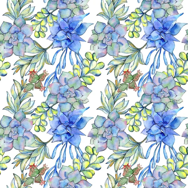 Tropikal kaktüs desen bir suluboya tarzında bırakır..