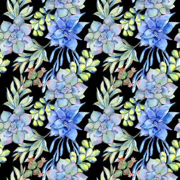 Tropikal kaktüs desen bir suluboya tarzında bırakır..