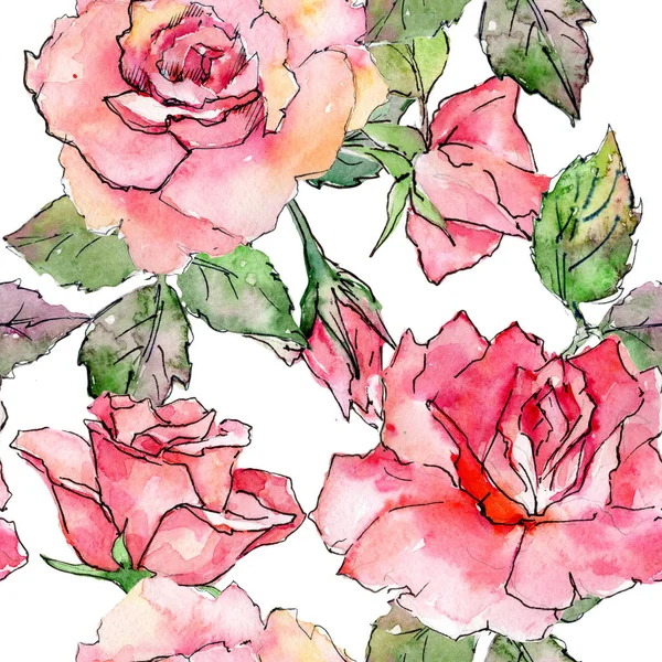 Kır çiçeği gül çiçek deseni suluboya tarzında.