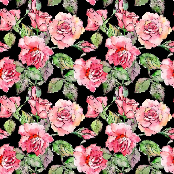 Motif fleur rose sauvage dans un style aquarelle . — Photo