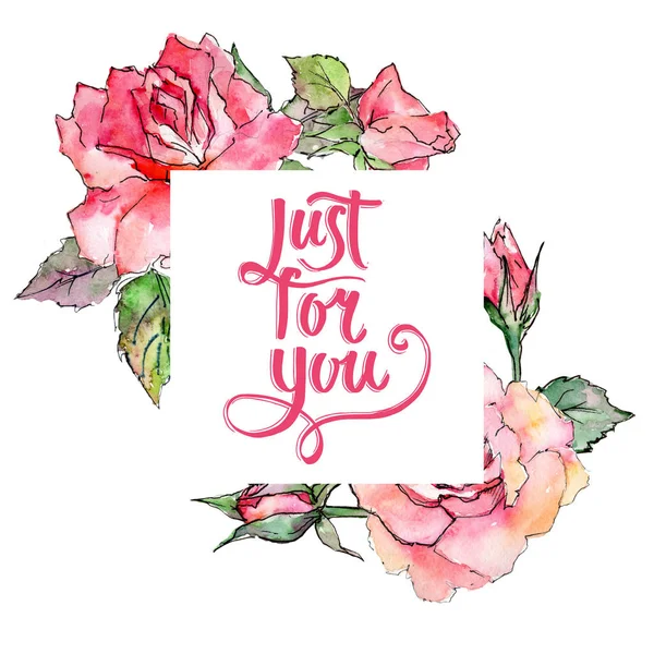 Kır çiçeği gül çiçek çerçeve suluboya tarzında.