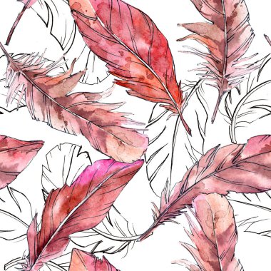 Suluboya kuş tüyü desen Wing.