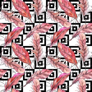 Suluboya kuş tüyü desen Wing.